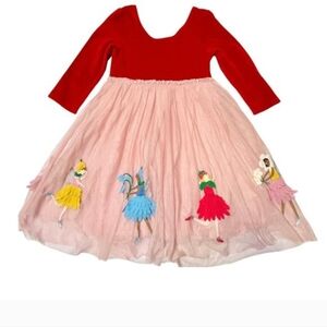 Mini Boden Velvet Tulle Fairy Applique Dress 3T